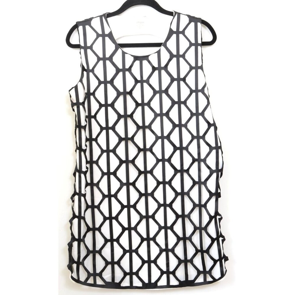 Umgee USA Women's MD Funky Geo Retro Go-Go 60s Sleeveless Mini Dress Tunic